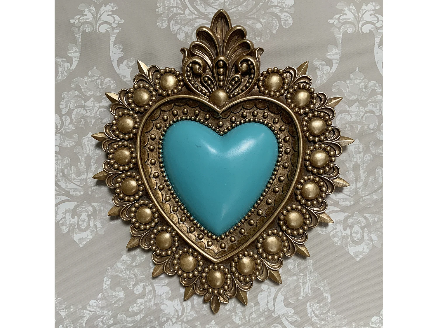 Déco murale ex-voto bleu 21,5x24cm