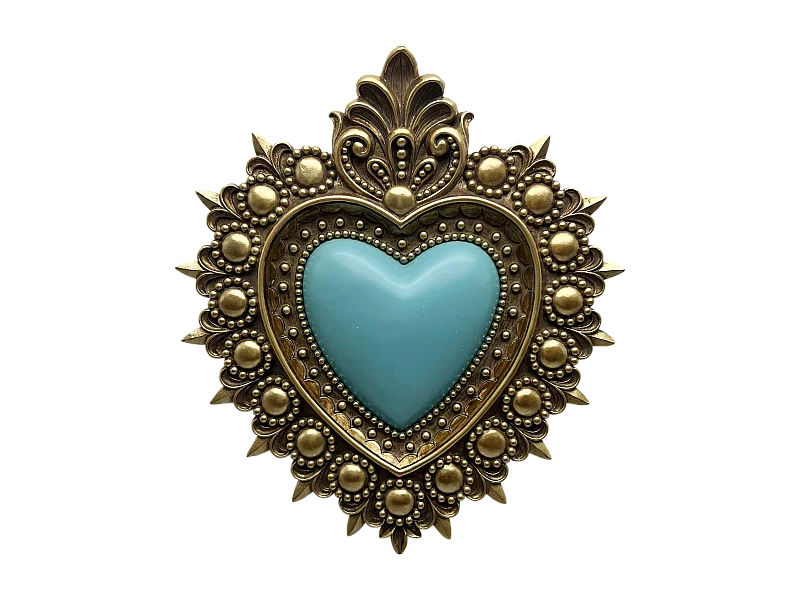 Déco murale ex-voto bleu 21,5x24cm