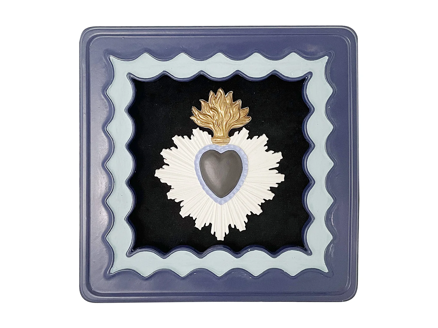 Déco murale ex-voto coloré bleu 14.3cm