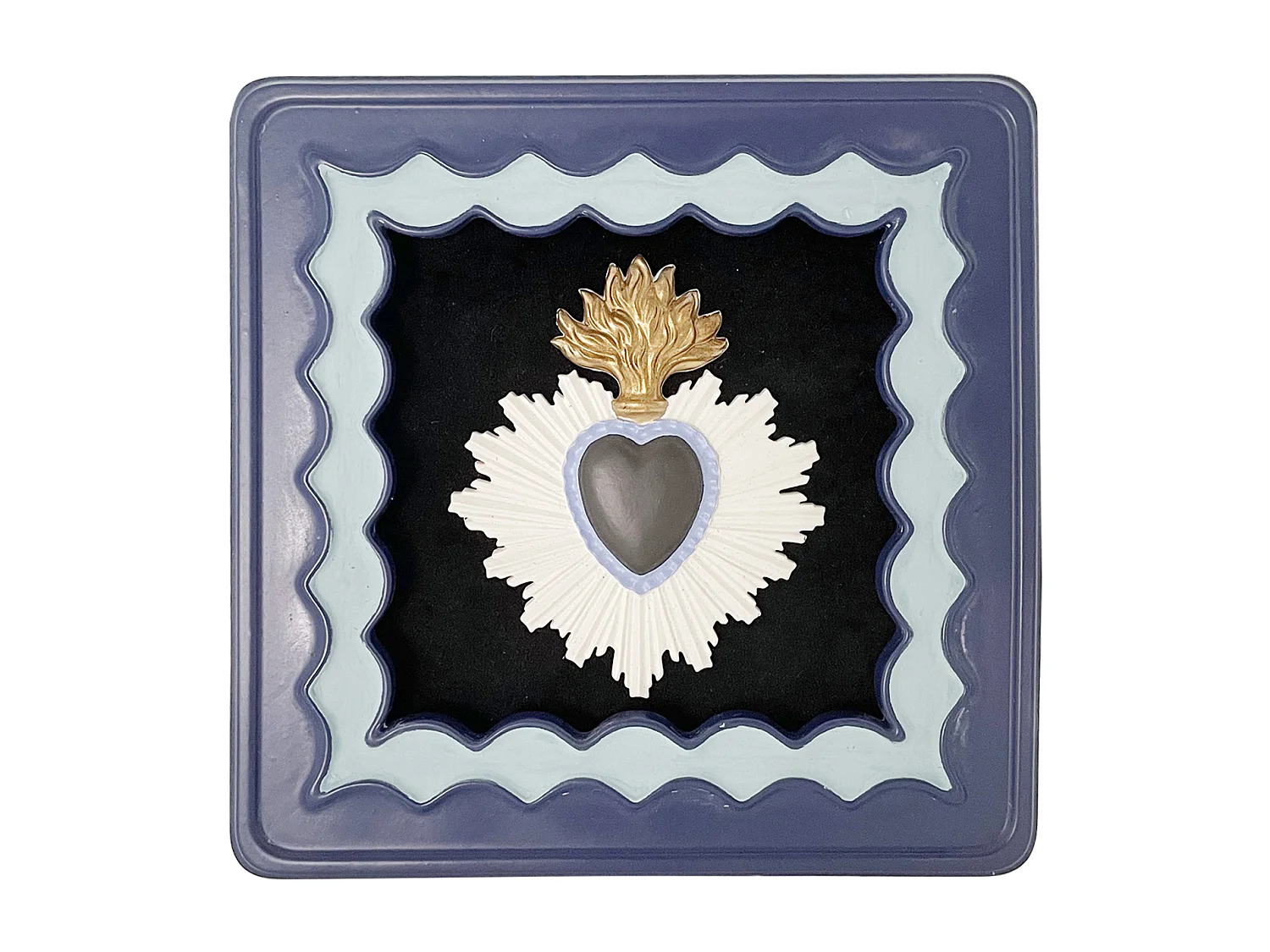 Déco murale ex-voto coloré bleu 14.3cm