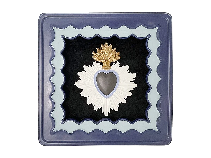 Déco murale ex-voto coloré bleu 14.3cm