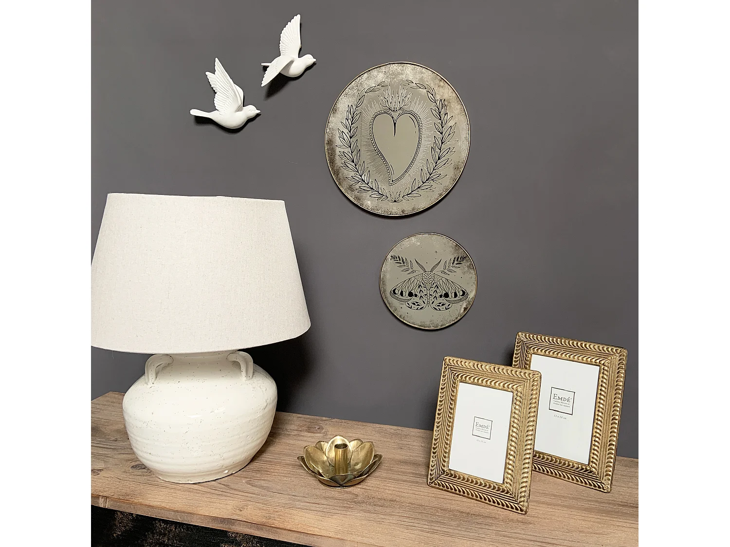 Déco murale miroir imprimé papillon 20cm