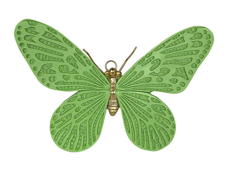 Déco murale papillon vert 18.4x12.5x6cm