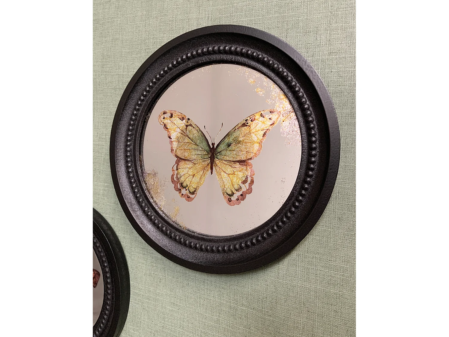 Déco murale encadrée papillon noir 27cm