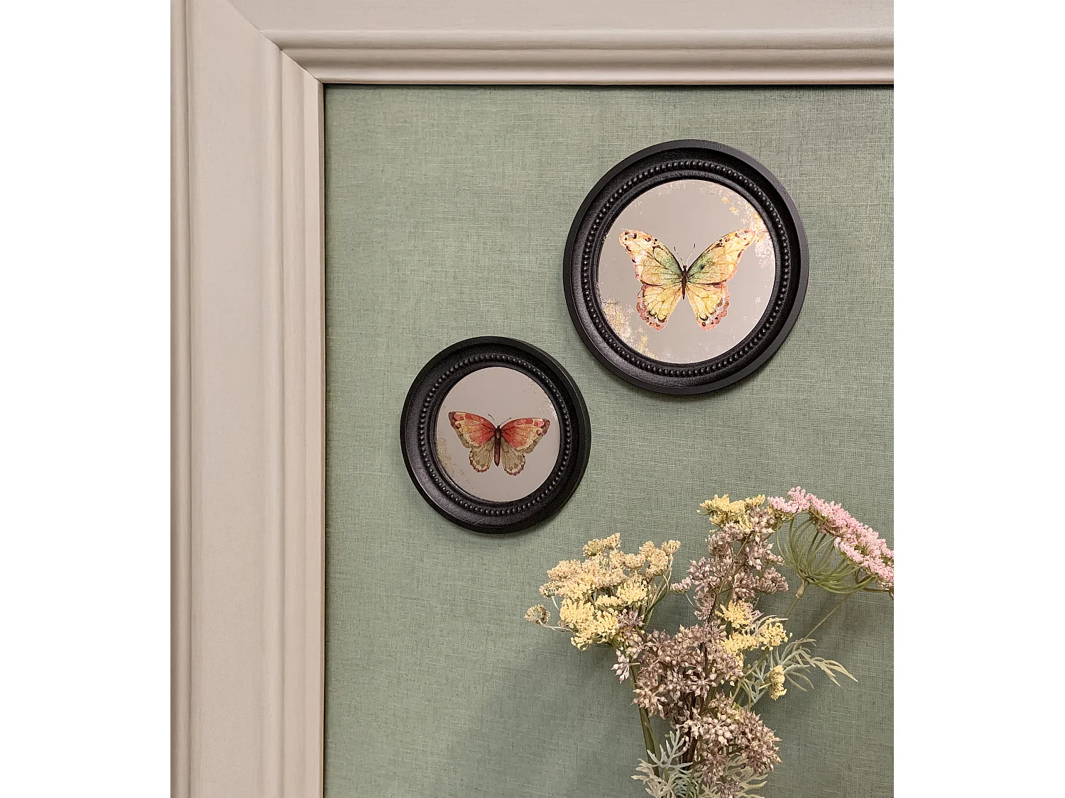 Déco murale encadrée papillon noir 27cm