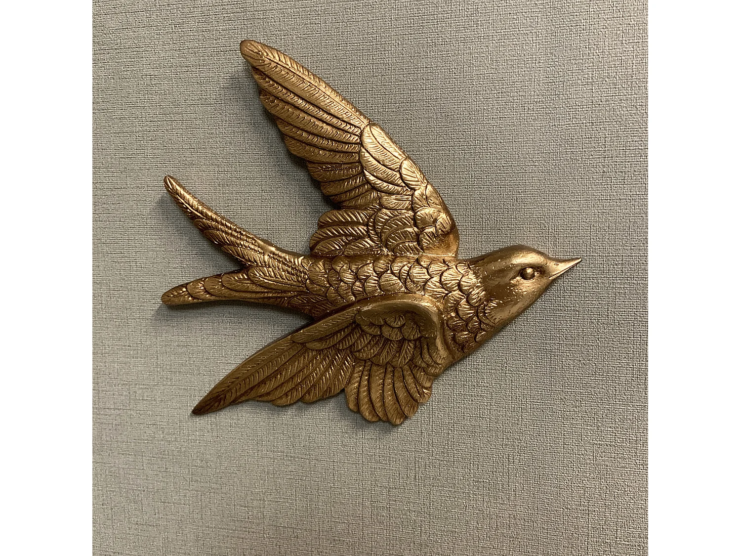 Déco murale oiseau doré 19,5x18,5cm