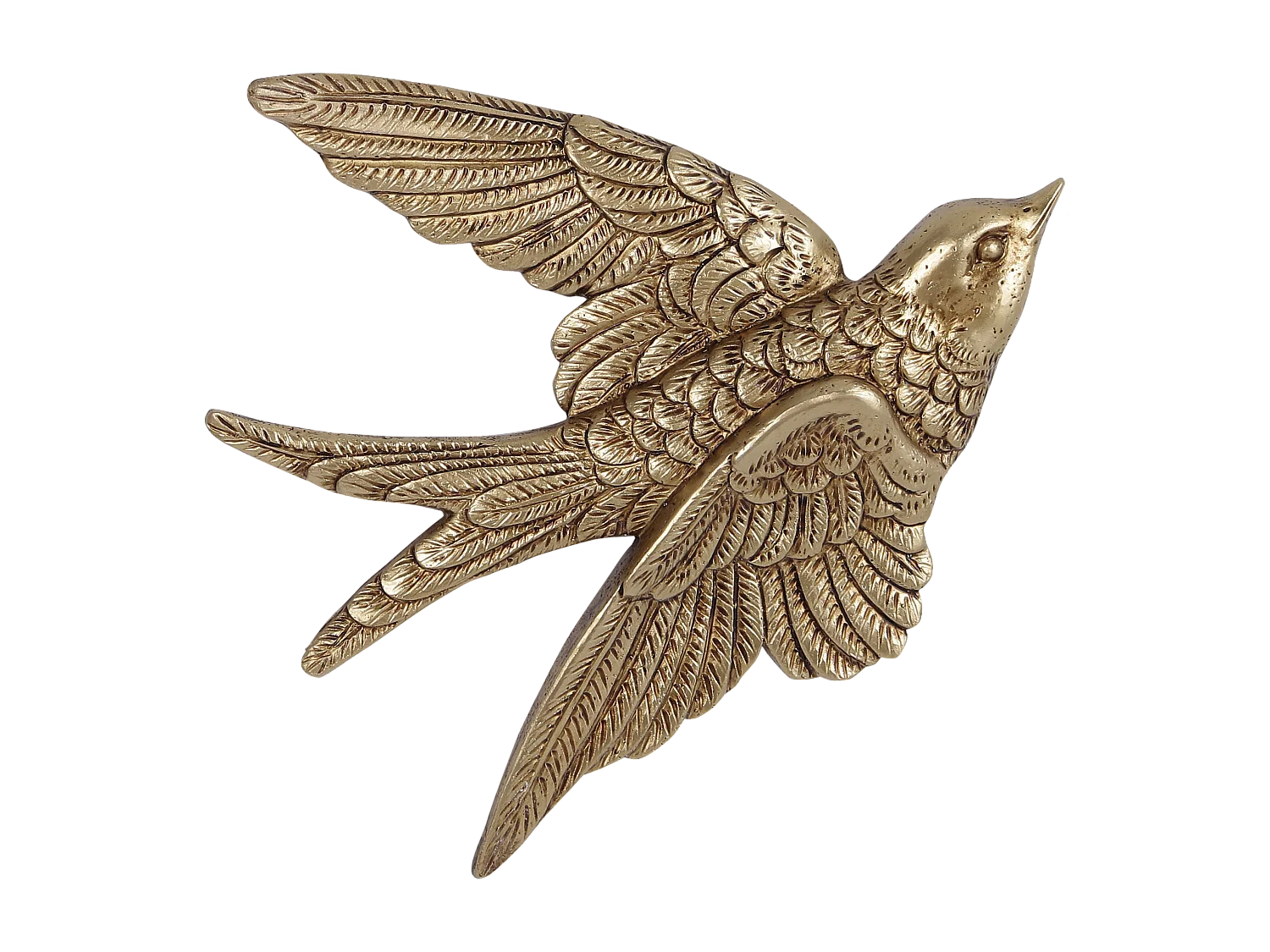 Déco murale oiseau doré 19,5x18,5cm