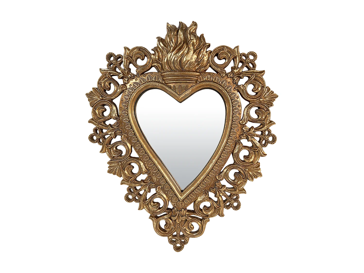 Déco miroir ex-voto coeur 24.8x29.8cm