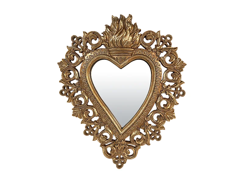 Déco miroir ex-voto coeur 24.8x29.8cm