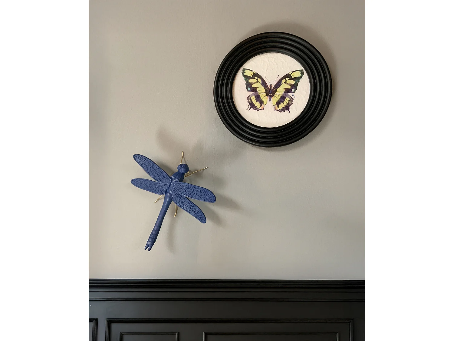 Déco murale libellule bleu 19.8x18.3x6cm