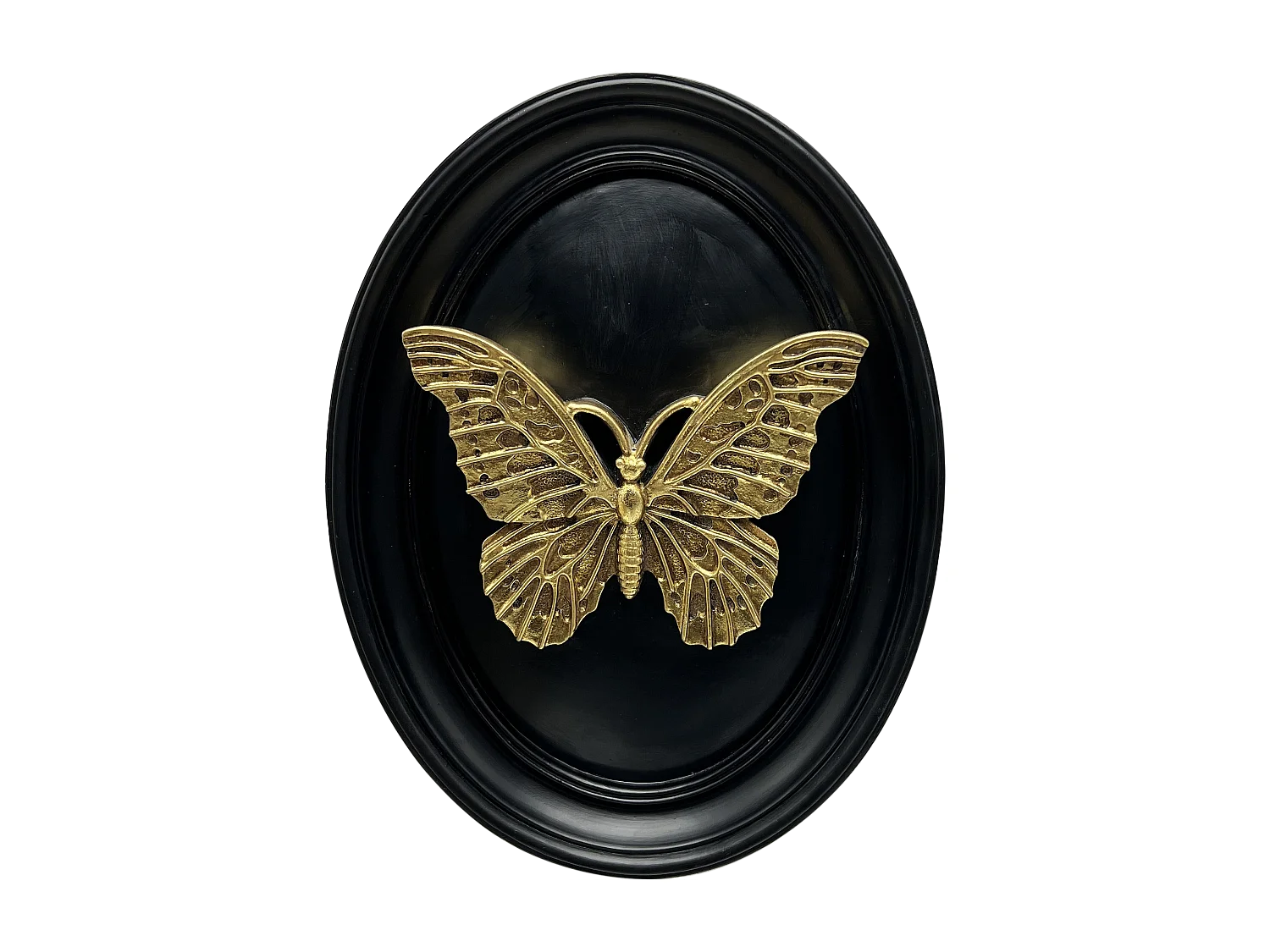 Déco murale papillon noir et doré 20.5x26.5cm