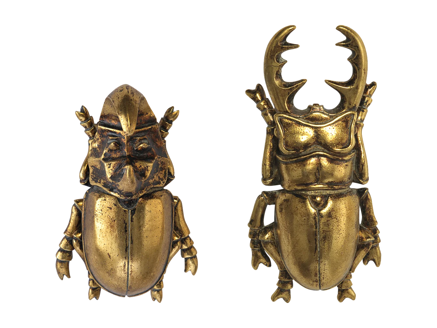 Lot de 2 déco murales scarabées dorés 21x10/21.5x13cm