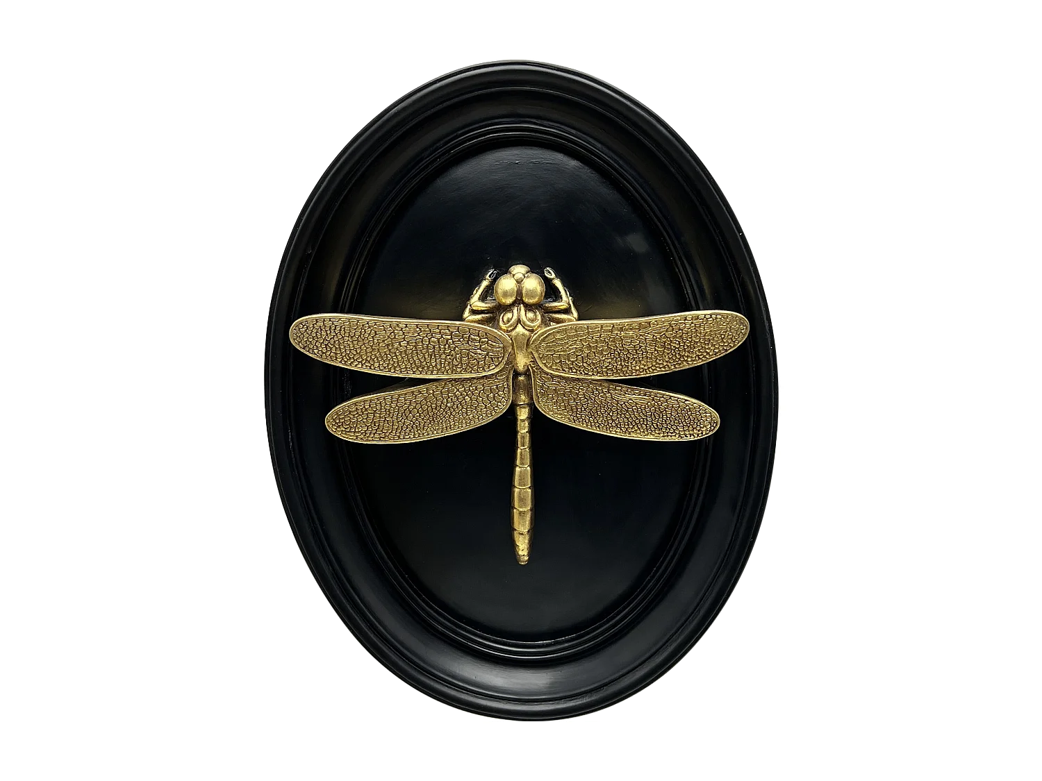 Déco murale libellule noir et doré 20.5x26.5cm