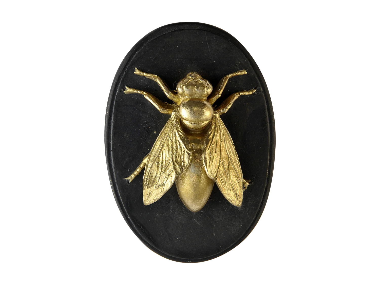 Lot de 3 déco murales abeille scarabée lucane noir et doré