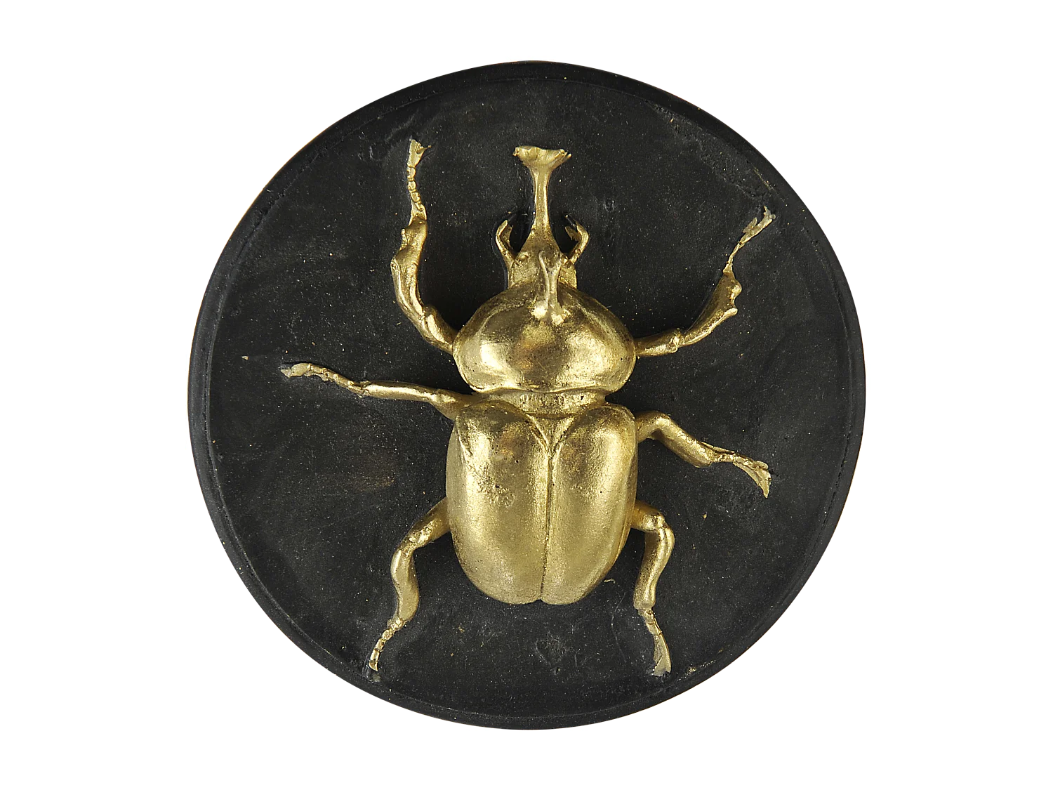 Lot de 3 déco murales abeille scarabée lucane noir et doré