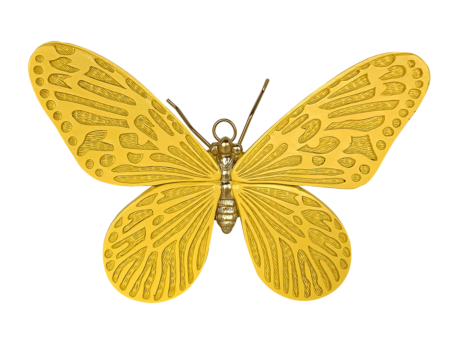 Déco murale papillon jaune 18.4x12.5x6cm