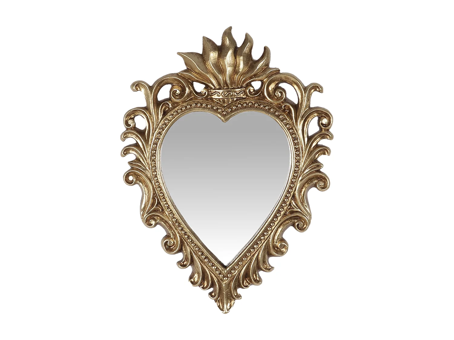 Déco murale ex-voto doré miroir 15.5x11cm