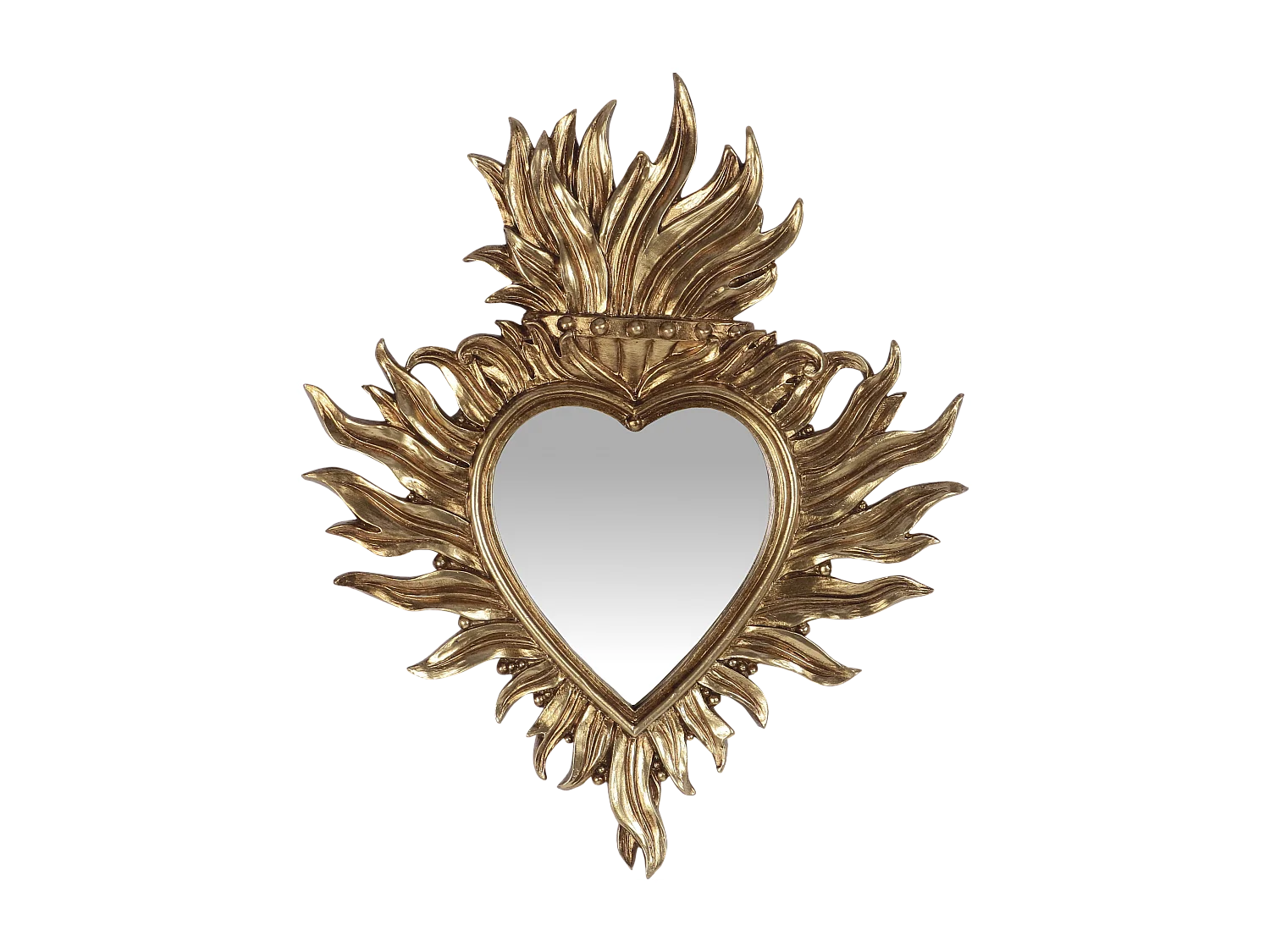 Déco murale ex-voto doré miroir 21.8x26cm