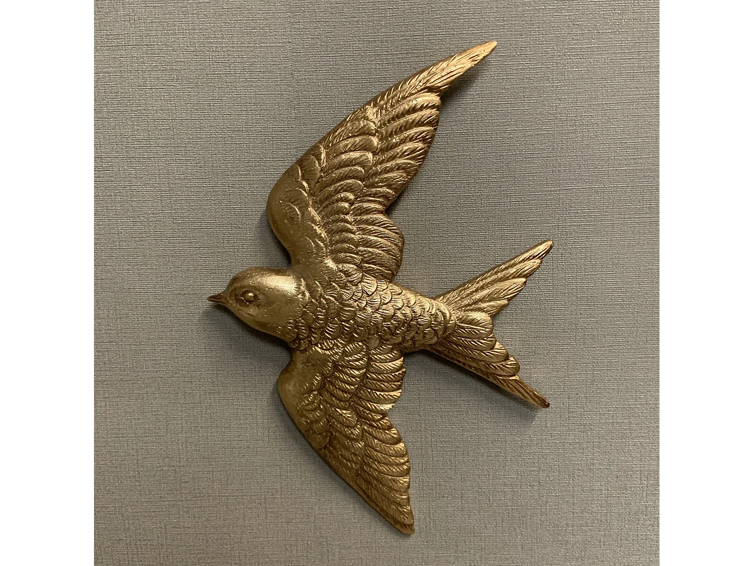 Déco murale oiseau doré 16,5x24,5cm