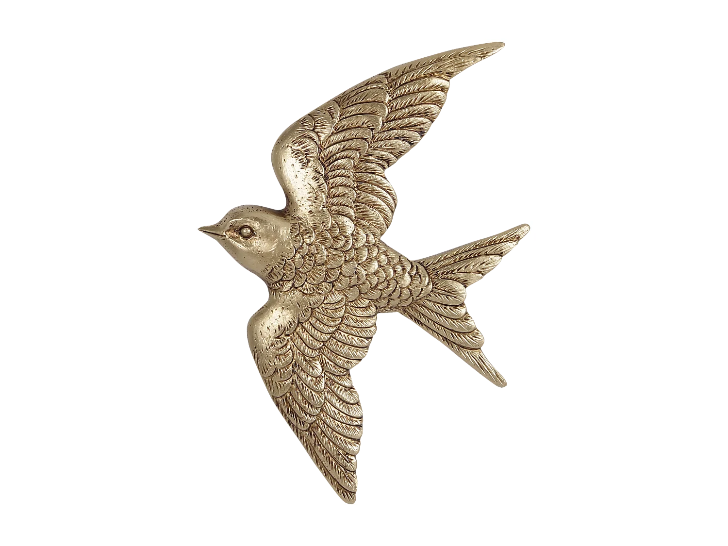 Déco murale oiseau doré 16,5x24,5cm