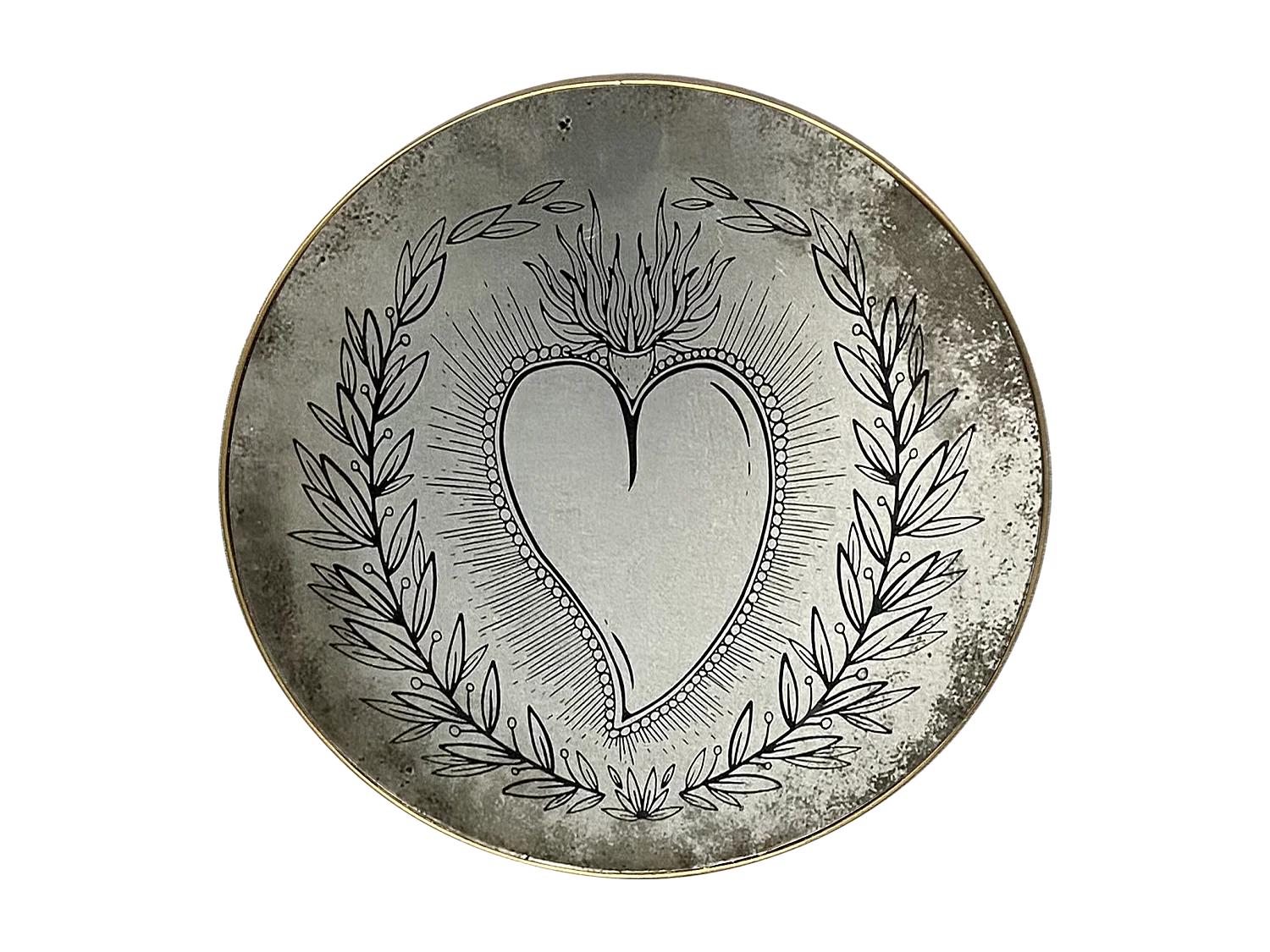 Déco murale miroir imprimé ex voto 30cm