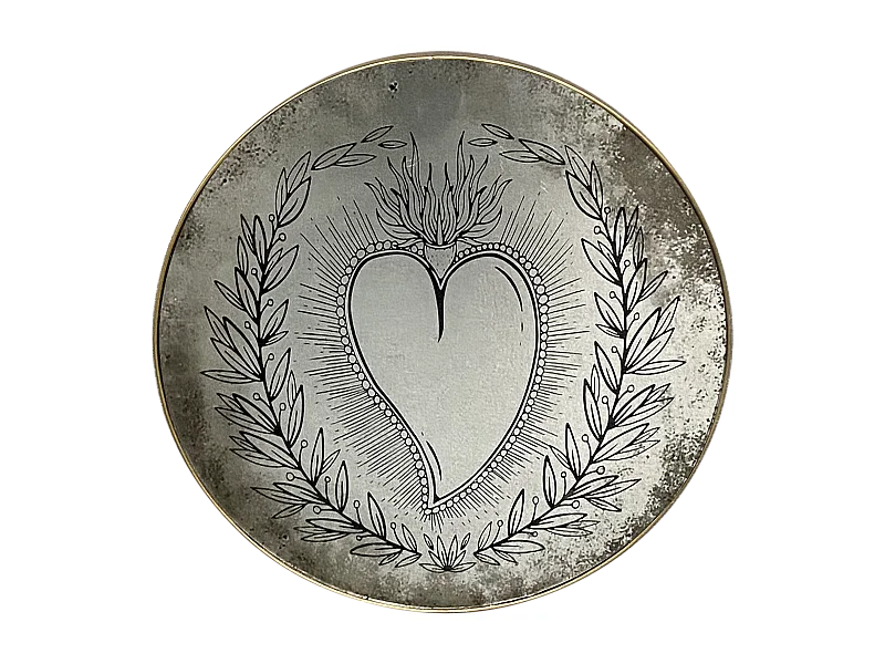 Déco murale miroir imprimé ex voto 30cm