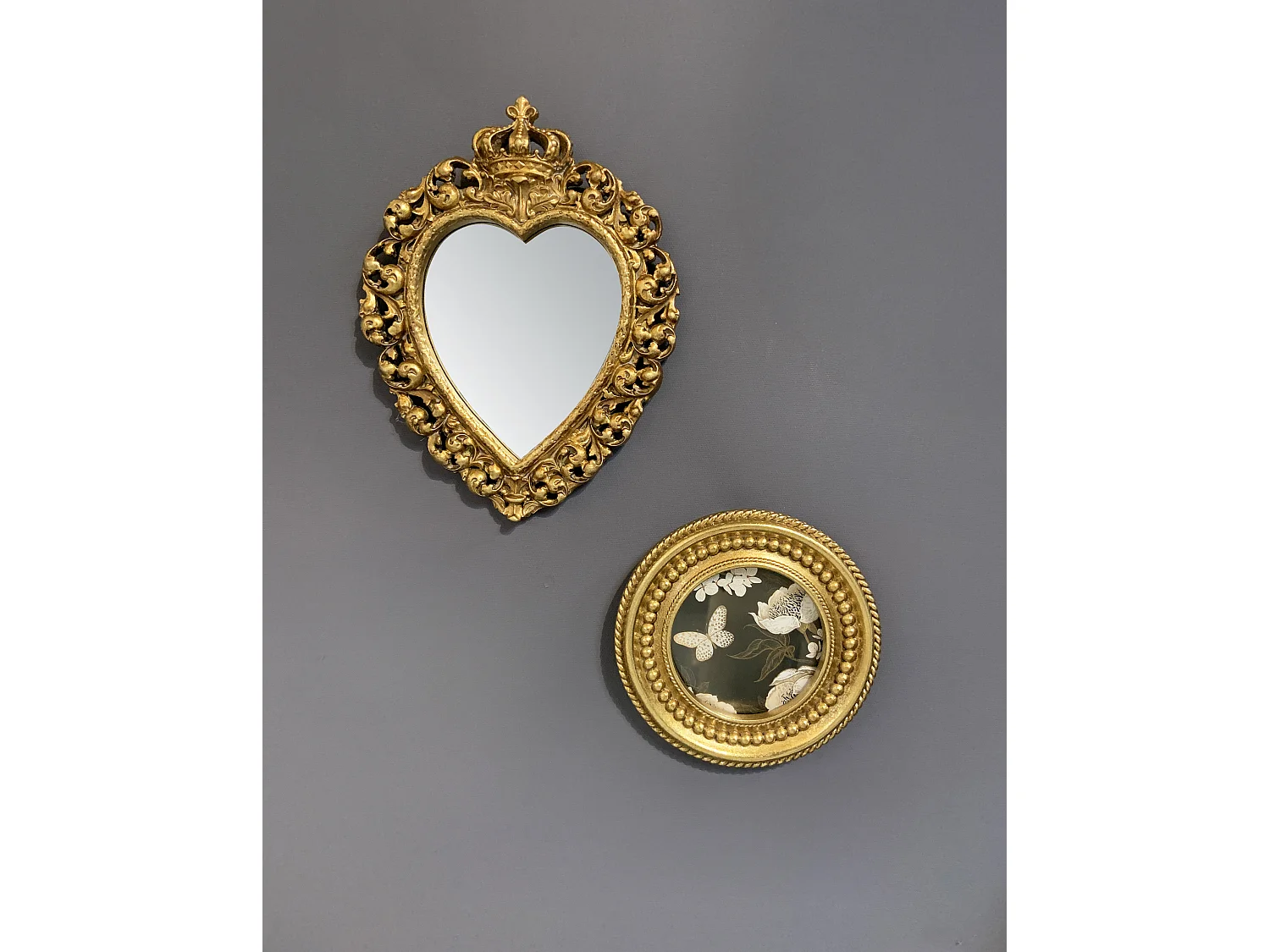 Déco murale ex-voto doré couronne 14,7x19,2cm