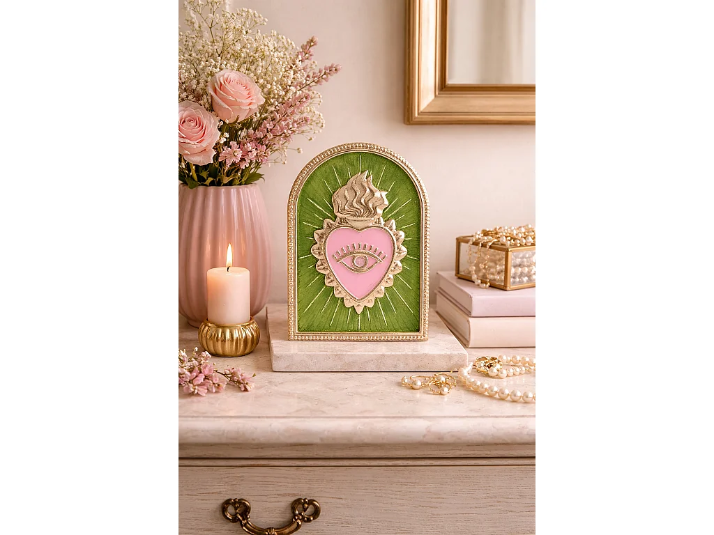 Déco murale cœur œil 15x20cm