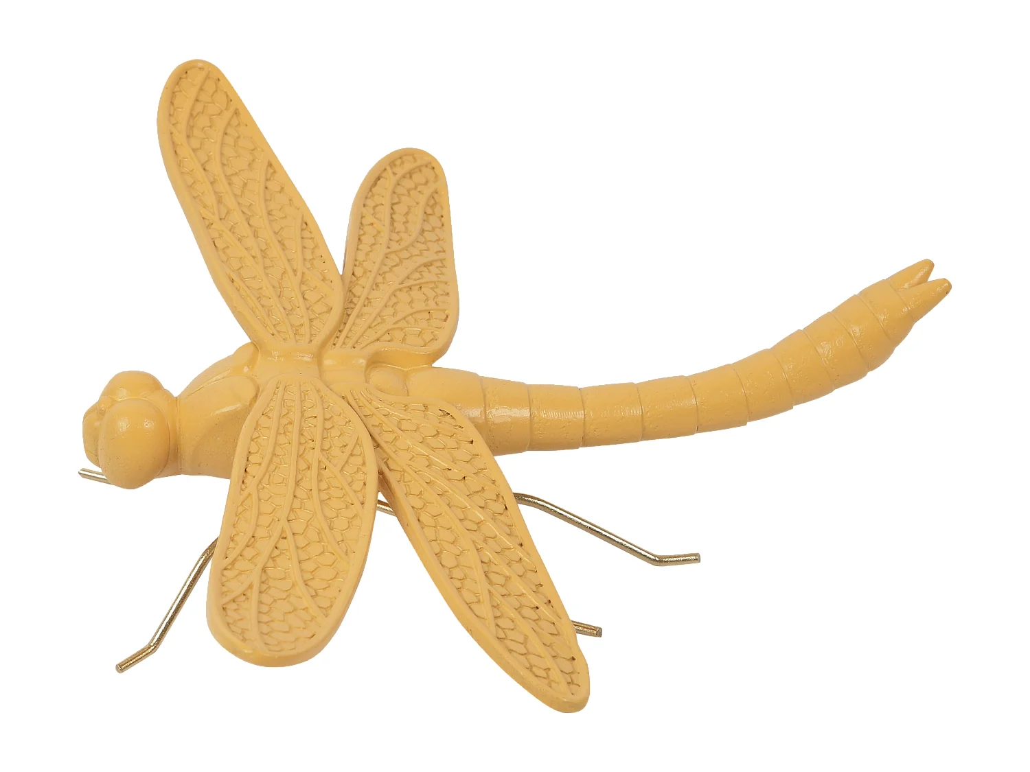 Déco murale libellule jaune 19.8x18.3x6cm