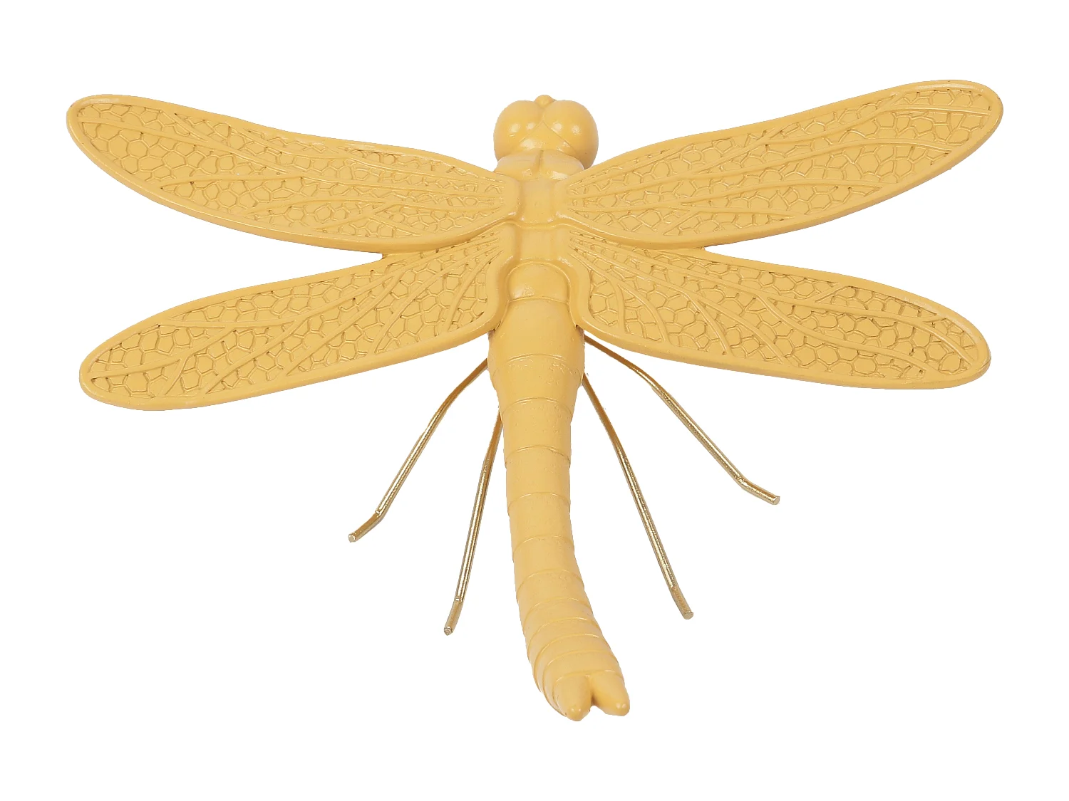 Déco murale libellule jaune 19.8x18.3x6cm
