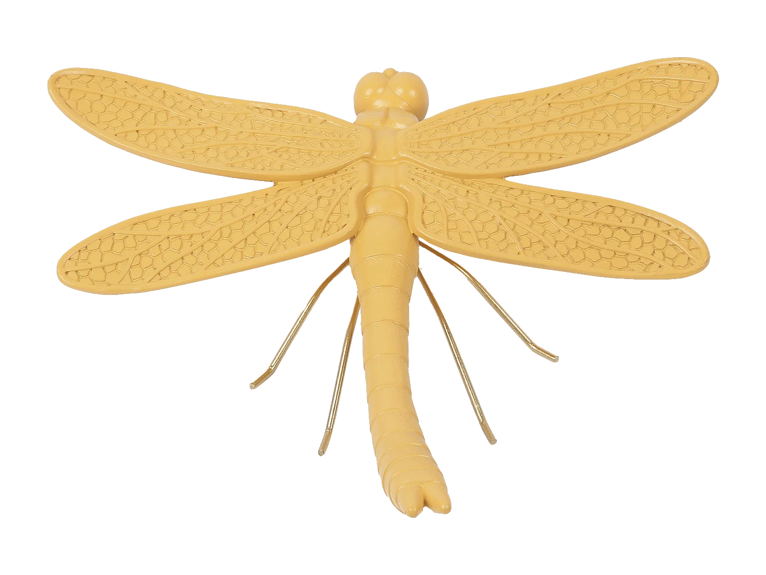 Déco murale libellule jaune 19.8x18.3x6cm