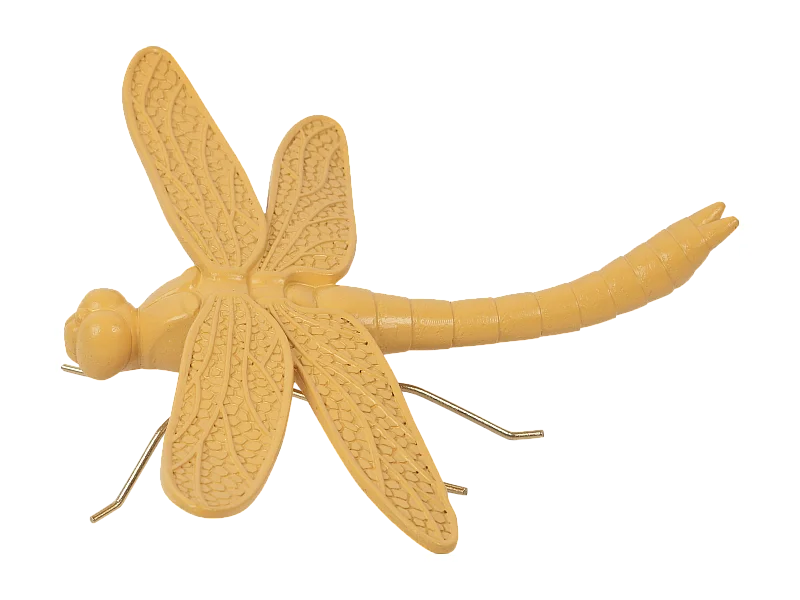 Déco murale libellule jaune 19.8x18.3x6cm