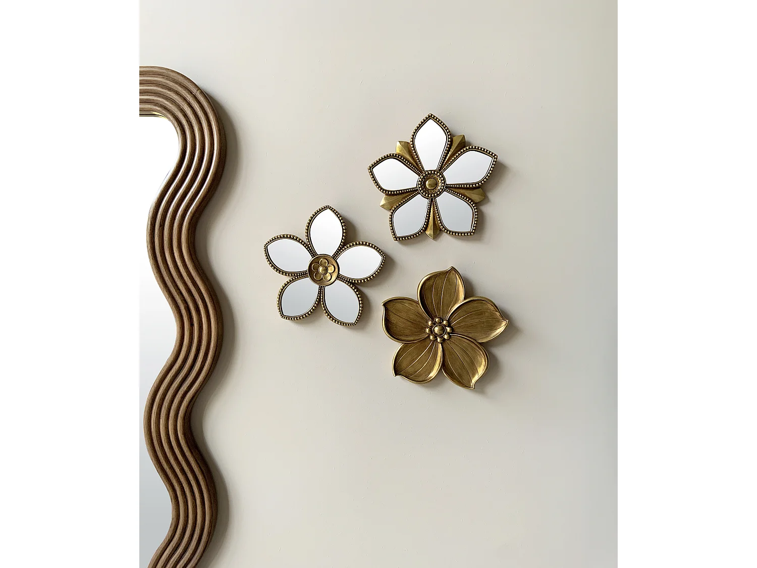 Déco murale fleur miroir 20.5cm