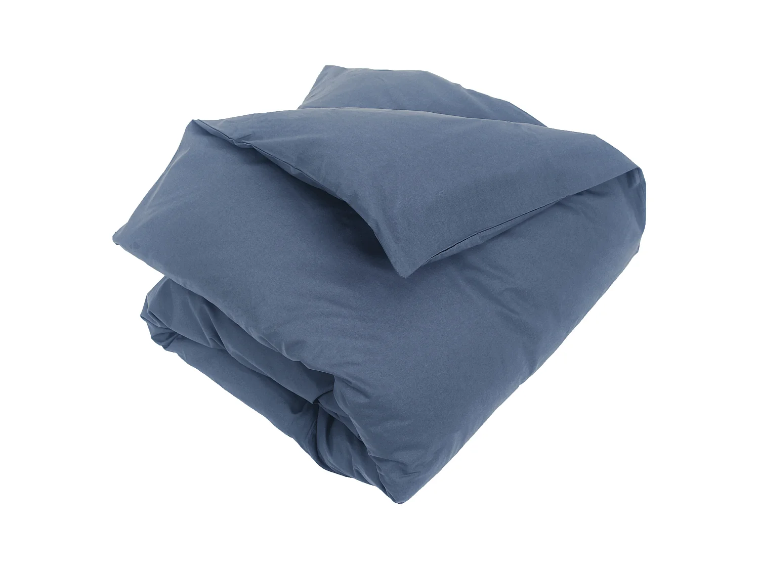 Housse de couette uni 260x240 cm coton ALTO bleu Jean