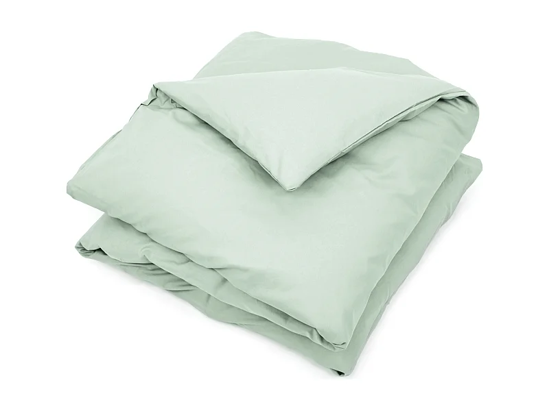 Housse de couette uni 300x240 cm coton ALTO vert fleur d'amandier