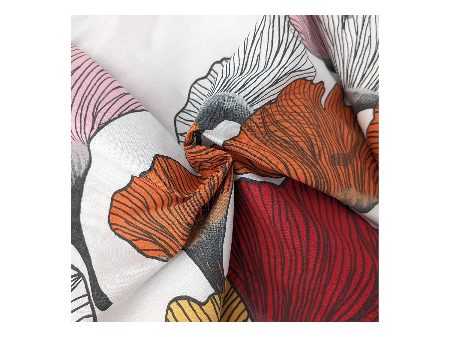 Housse de couette 140x200 cm Percale pur coton GINKGO Rose