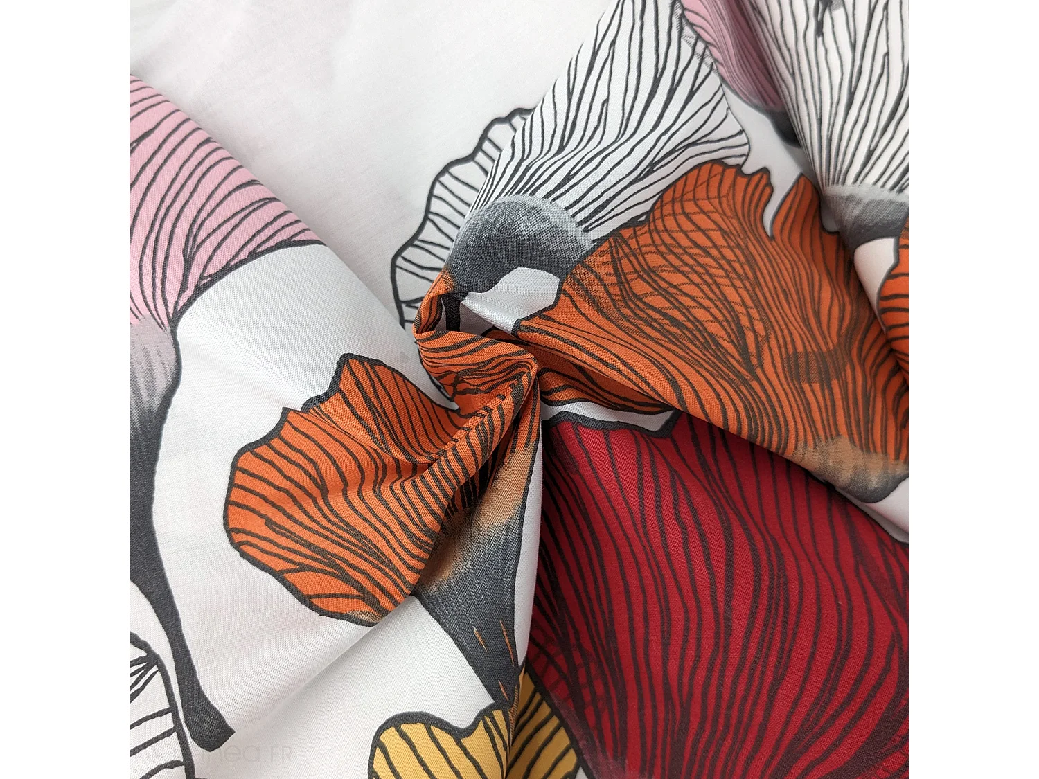 Housse de couette 140x200 cm Percale pur coton GINKGO Rose