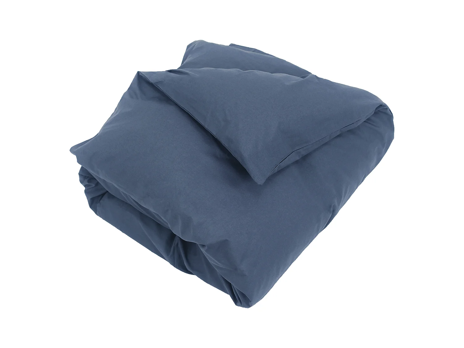 Housse de couette uni 240x220 cm coton ALTO bleu Jean