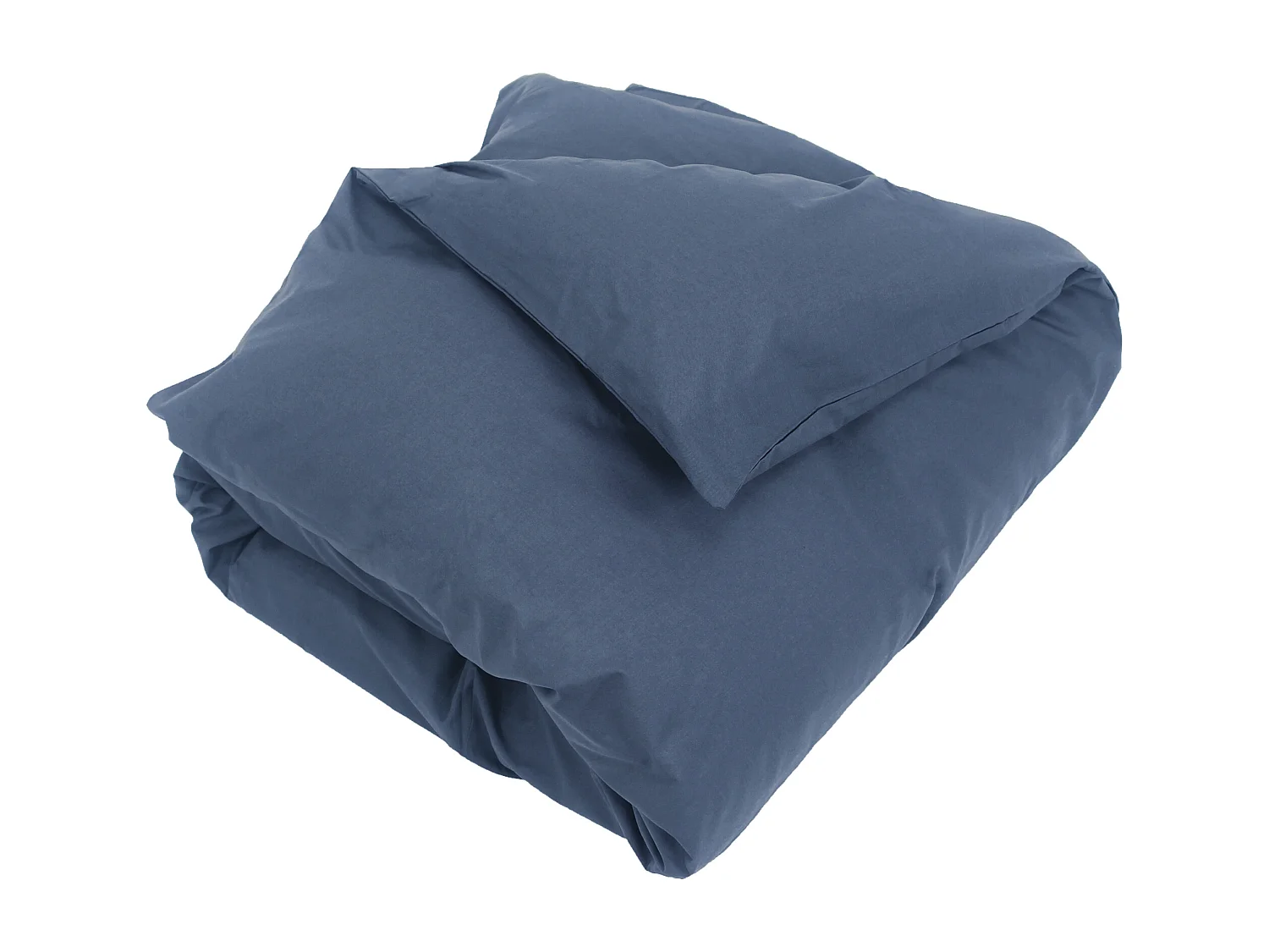 Housse de couette uni 240x220 cm coton ALTO bleu Jean