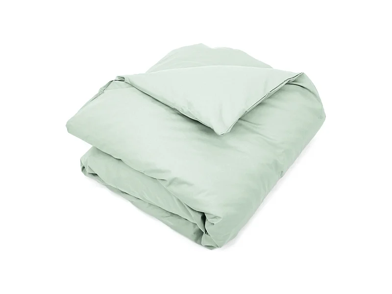 Housse de couette uni 260x240 cm coton ALTO vert fleur d'amandier