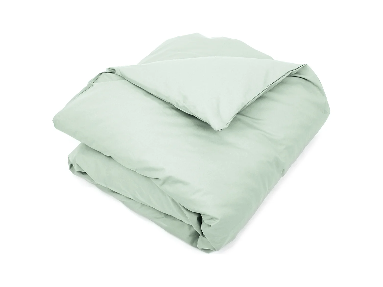 Housse de couette uni 260x240 cm coton ALTO vert fleur d'amandier