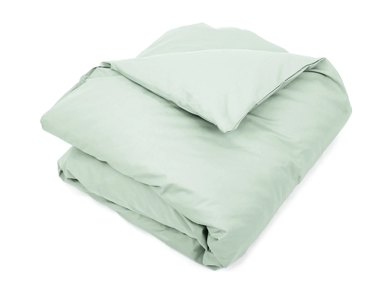 Housse de couette uni 260x240 cm coton ALTO vert fleur d'amandier