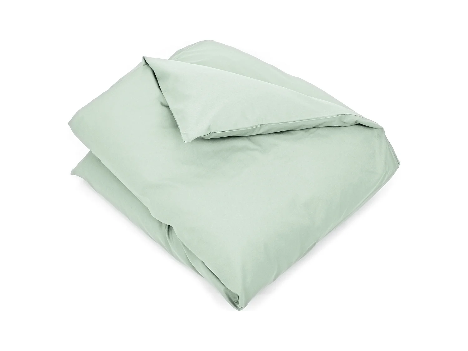 Housse de couette uni 140x200 cm coton ALTO vert fleur d'amandier