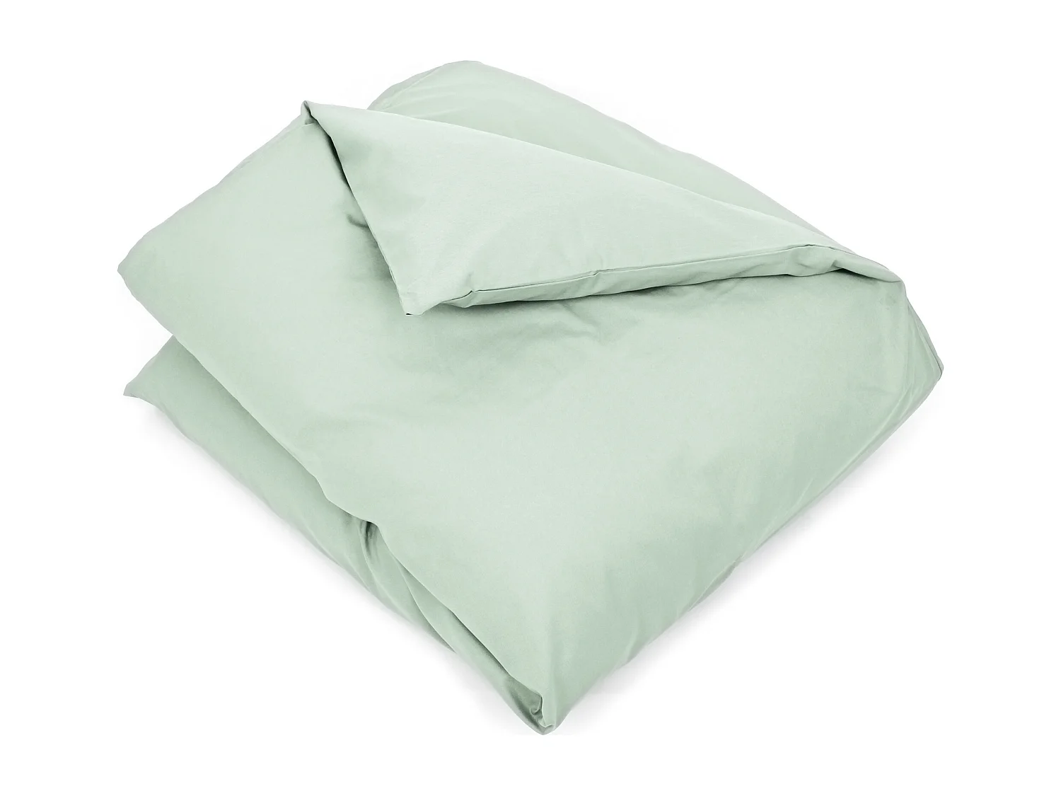 Housse de couette uni 140x200 cm coton ALTO vert fleur d'amandier