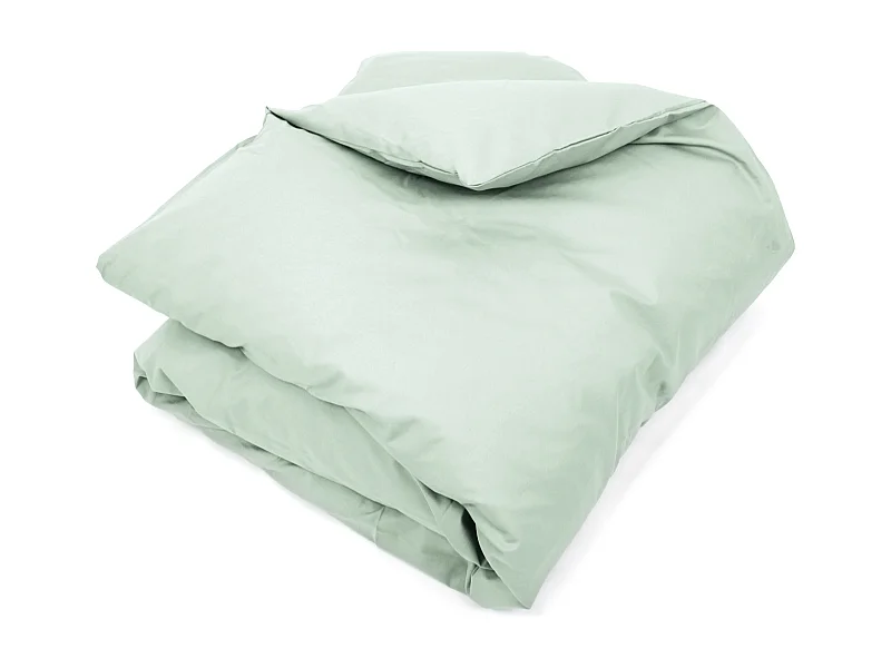 Housse de couette uni 280x240 cm coton ALTO vert fleur d'amandier