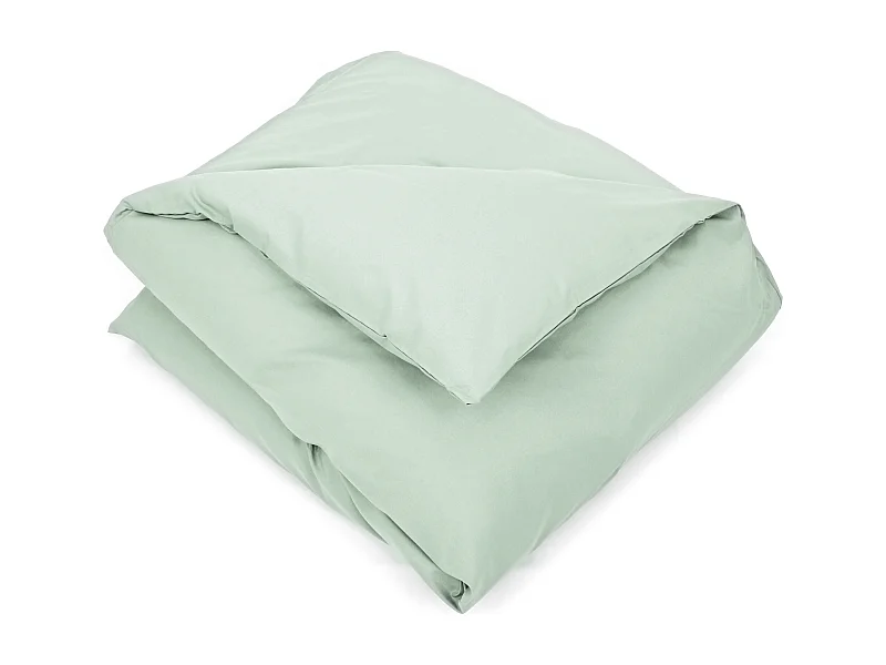 Housse de couette uni 200x200 cm coton ALTO vert fleur d'amandier