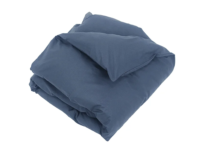 Housse de couette uni 200x200 cm coton ALTO bleu Jean