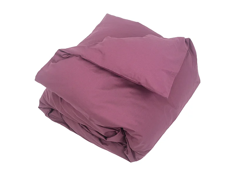 Housse de couette uni 140x200 cm coton ALTO Raisin