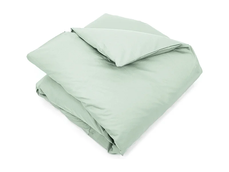 Housse de couette uni 240x220 cm coton ALTO vert fleur d'amandier