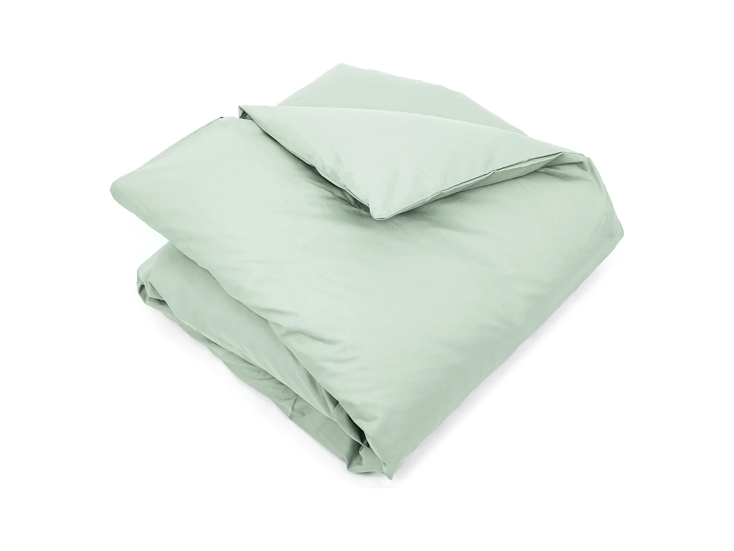 Housse de couette uni 240x220 cm coton ALTO vert fleur d'amandier
